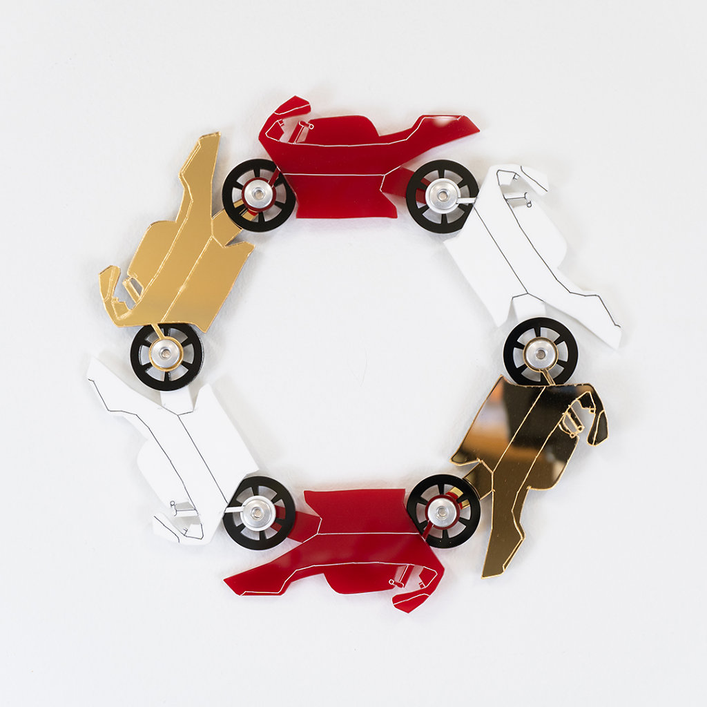 Motor Cycle Six (Gold, Red, White)