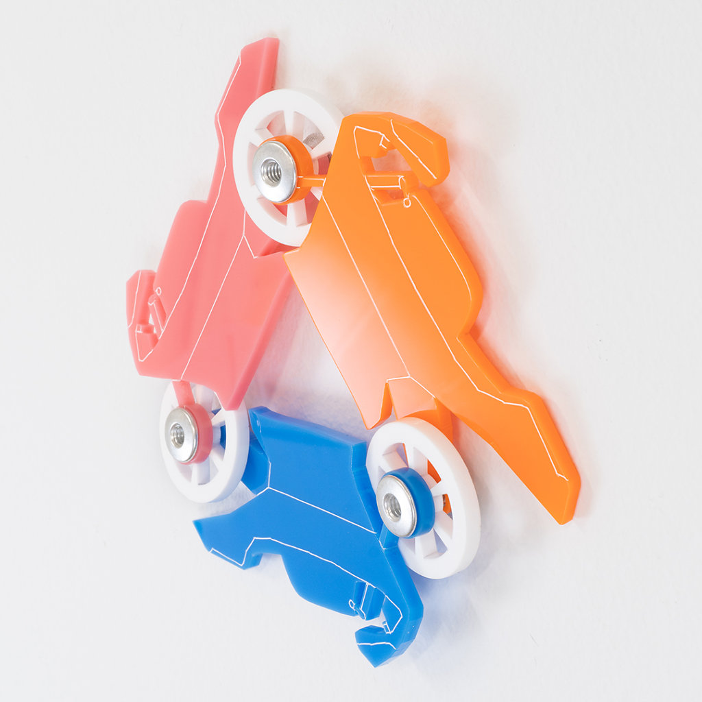 Motor Cycle Three (Pink, Orange, Blue)