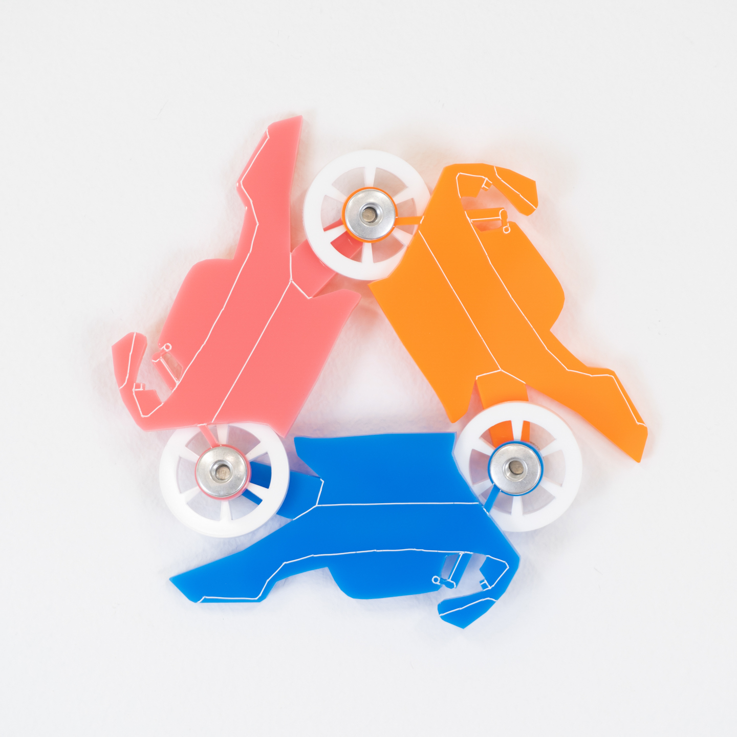 Motor Cycle 3 (Pink, Orange, Blue)